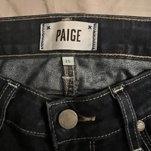 Paige Skyline Ankle Peg Skinny Jeans Dark Wash Size 25 - Picture 3 of 4